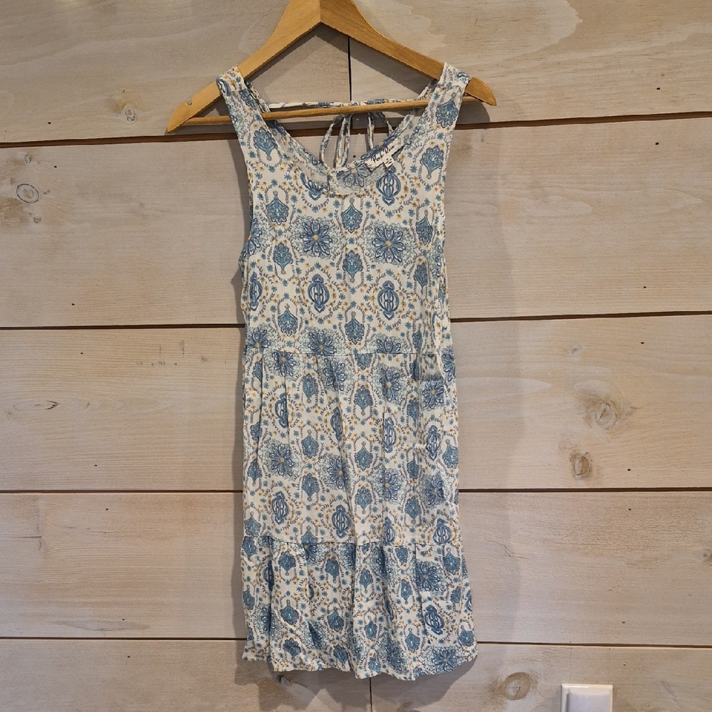 Pink Rose Blue & Cream Medallion Tank Dress